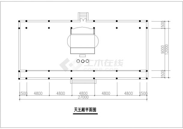 寺庙天王殿详CAD参考图-图一