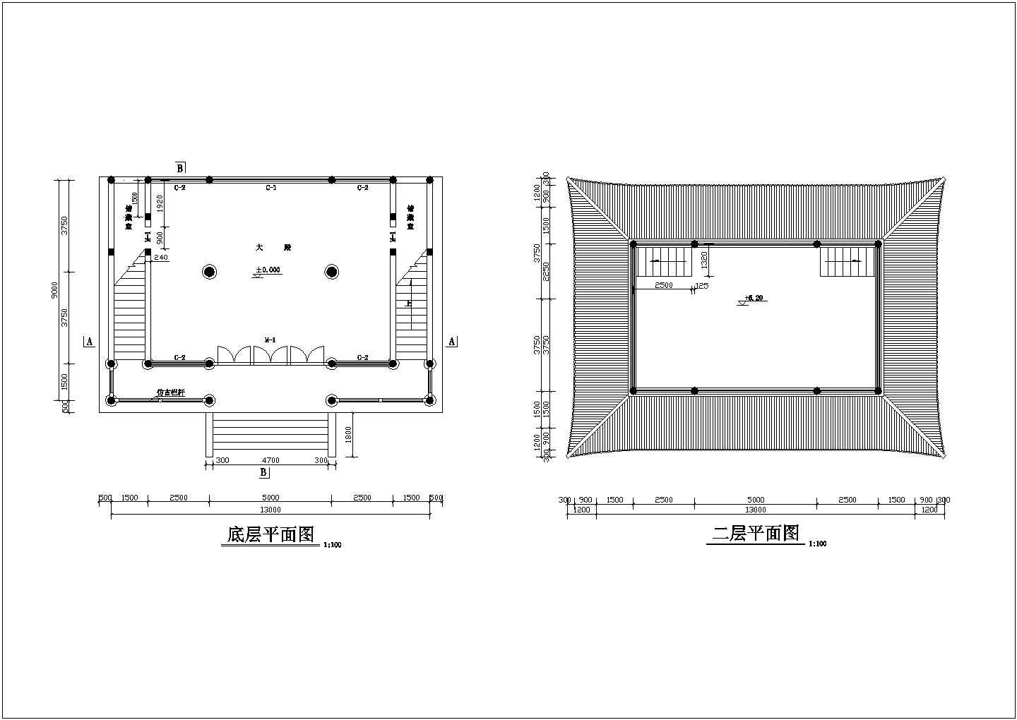 观音殿建筑平面设计构思图