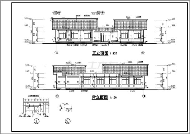 某地一层砖混结构农村服务中心建筑施工图纸-图二