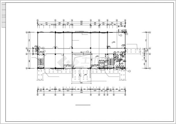 高档办公楼建筑结构全套CAD施工图纸-图一