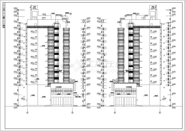 某市小高层住宅建筑施工图（全套）-图一