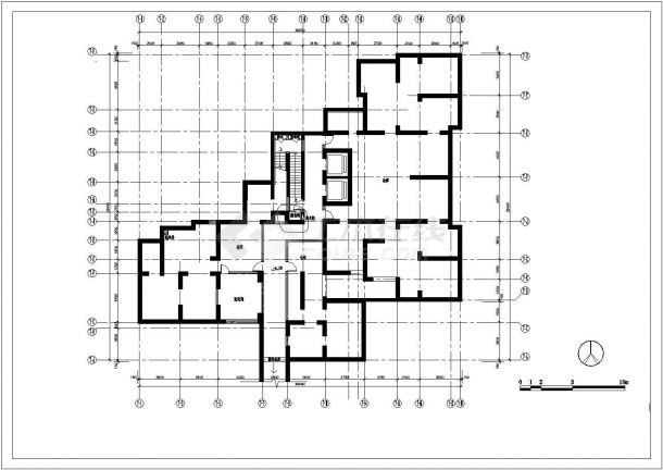 高层住宅建筑户型设计CAD方案图-图一