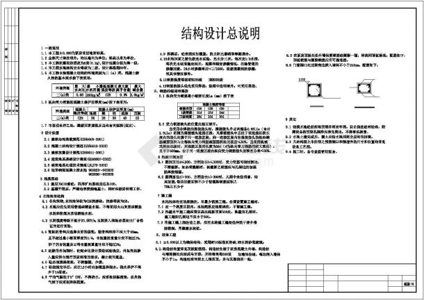 河北某小区新区泵房、水池结构设计图-图一