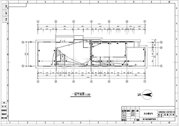 某小型办公楼电气设计施工cad图-图二