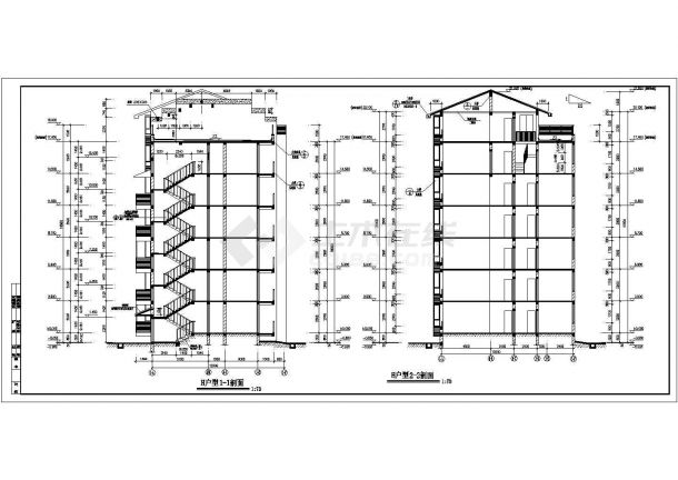 多层住宅CAD施工图-图二