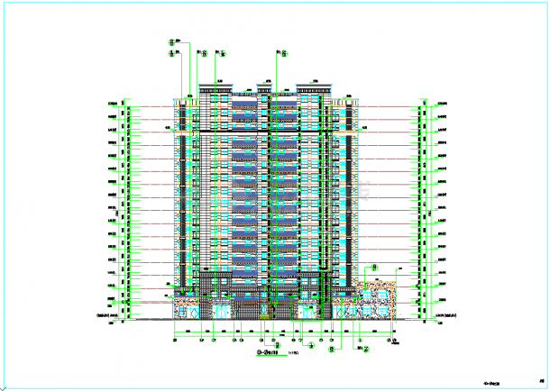 某地16层高层带连廊住宅楼建筑施工图（含绿建）-图一