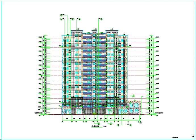 某地16层高层带连廊住宅楼建筑施工图（含绿建）_图1