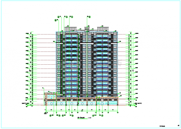 某地16层高层带连廊住宅楼建筑施工图（含绿建）-图二