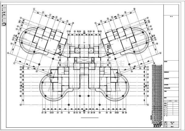 超高层部分结构CAD施工图-图一