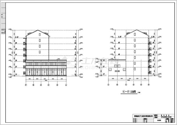 某小区五层砖混结构商住楼建筑设计施工图-图二