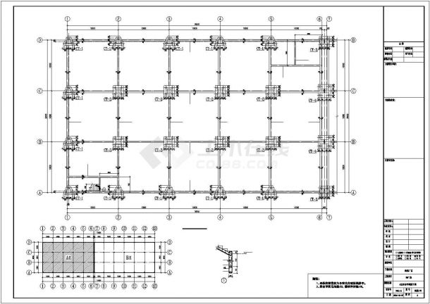 某混凝土框架厂房结构设计图-图二