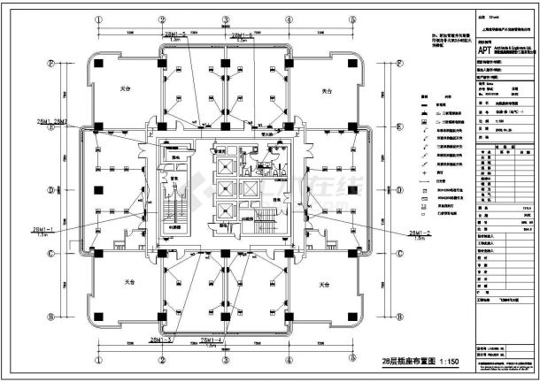 上海某办公大楼整套施工图纸-图一