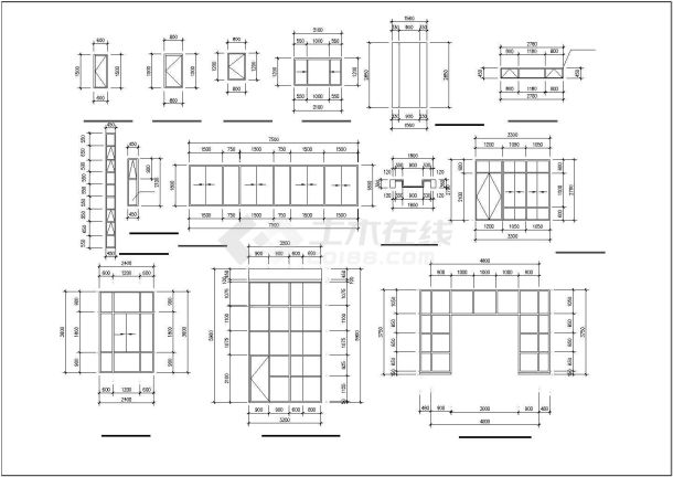 双桂湖别墅建筑CAD基础平面布置参考图-图一