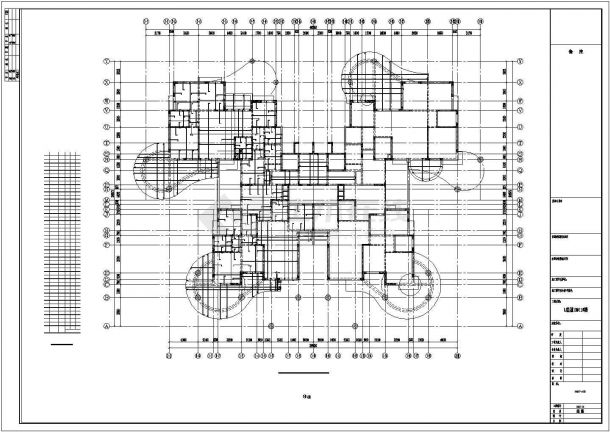 某带地下室住宅结构设计CAD布置图-图一