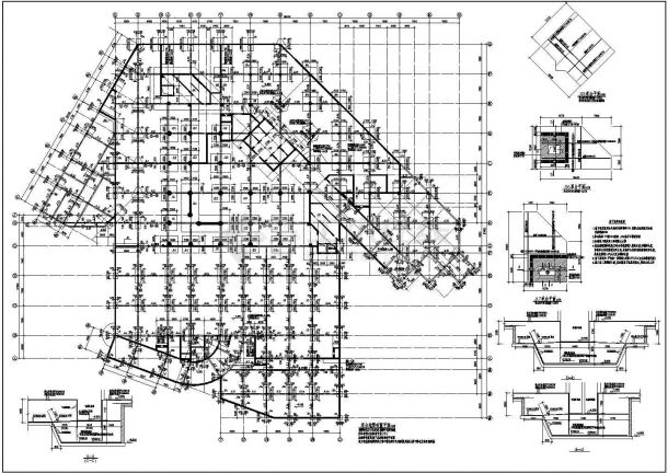 浙江某25层框剪办公楼基础设计图-图二