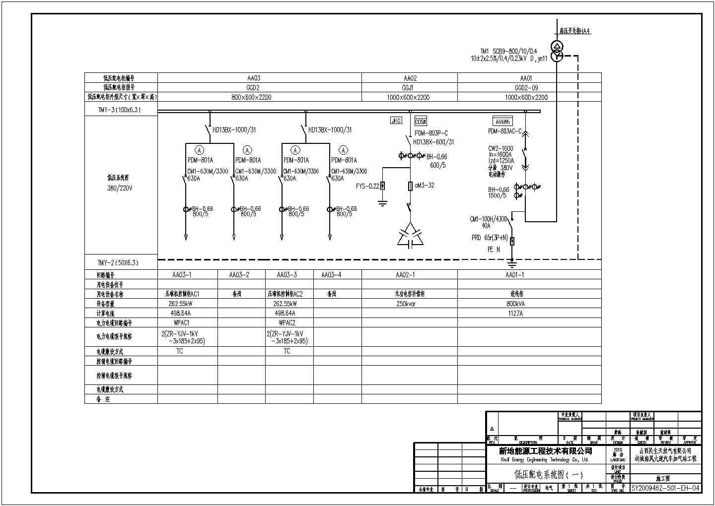 [山西]汽车加气站电气系统施工图