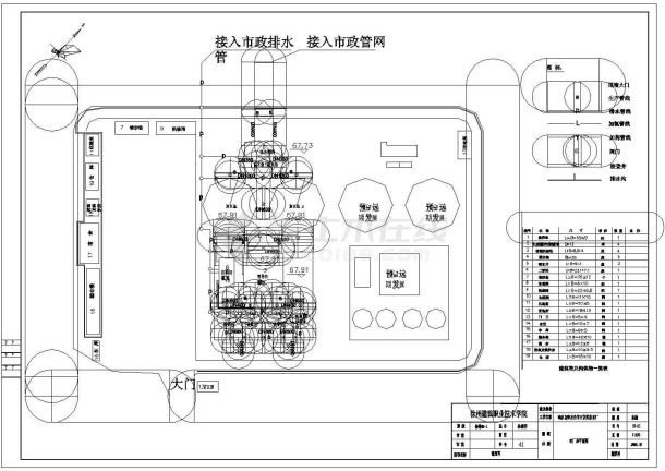 某市区净水厂内处理池给排水设计方案图-图一