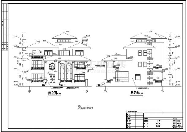 某农村三层砖混结构私人住宅楼建筑设计施工图-图一