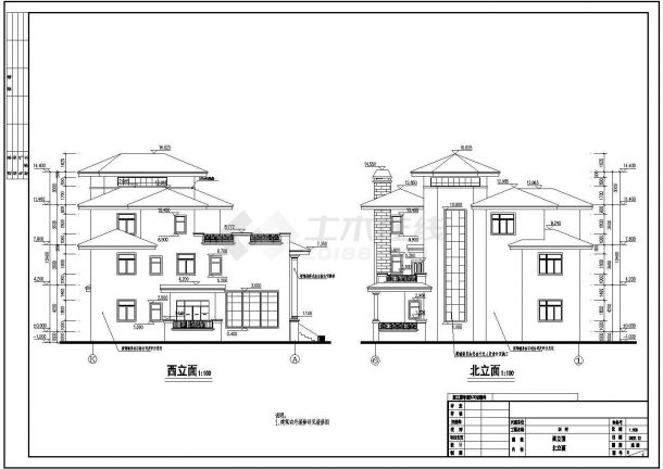 某农村三层砖混结构私人住宅楼建筑设计施工图-图二