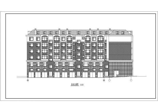 某地多层底框住宅楼建筑方案设计图-图一