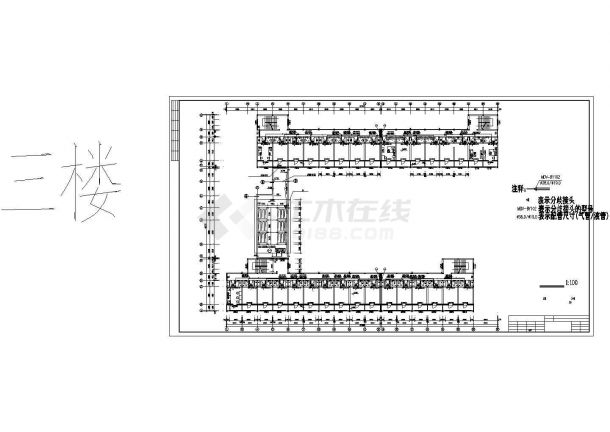 某公司宿舍楼变频多联空调设计图-图一