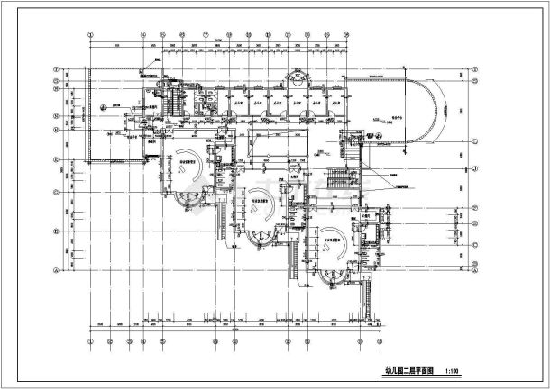 某地幼儿园建筑效果图加建筑施工图-图二