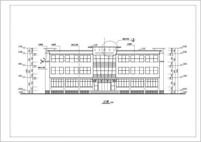 某地水厂三层办公楼建筑设计施工图_图1