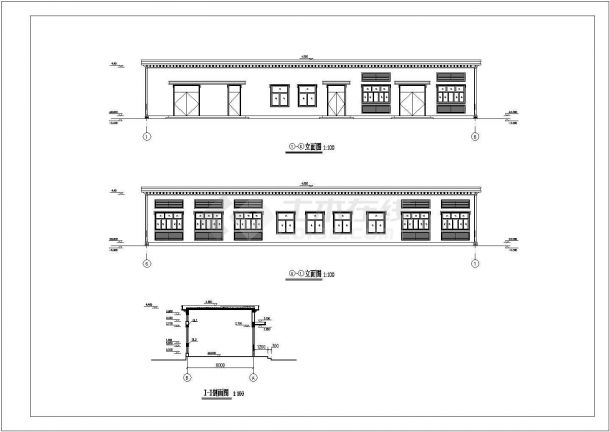 某地水厂三层办公楼建筑设计施工图-图二