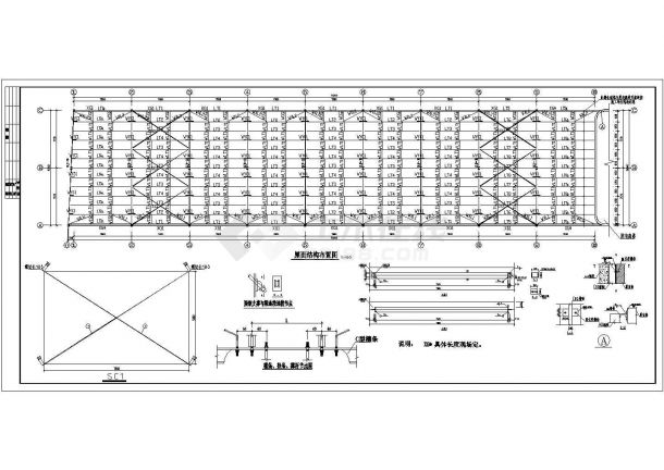 某市场加层钢结构+观光电梯结构设计图纸-图二