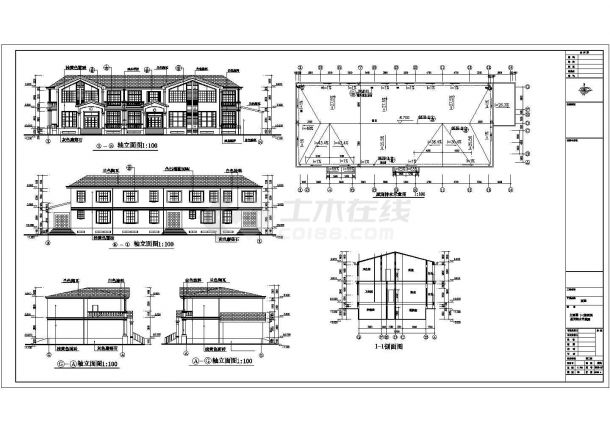 某地区两层框架别墅建筑结构设计图纸-图一