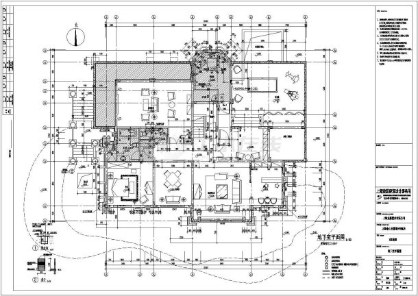 某豪华别墅建筑平立剖面图-图二