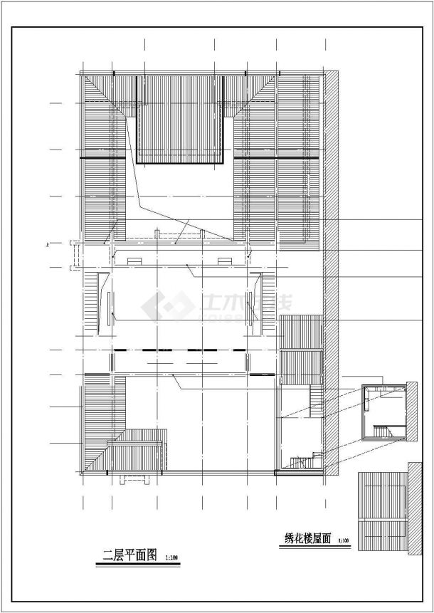 某地二层古建演示厅建筑设计施工图-图二