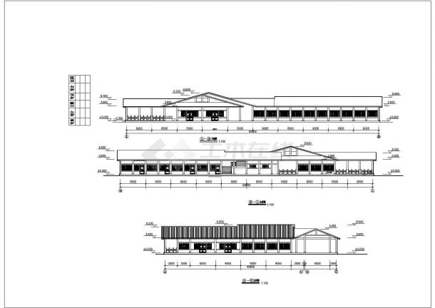 某地单层框架结构仿古旅游码头建筑设计方案图-图二