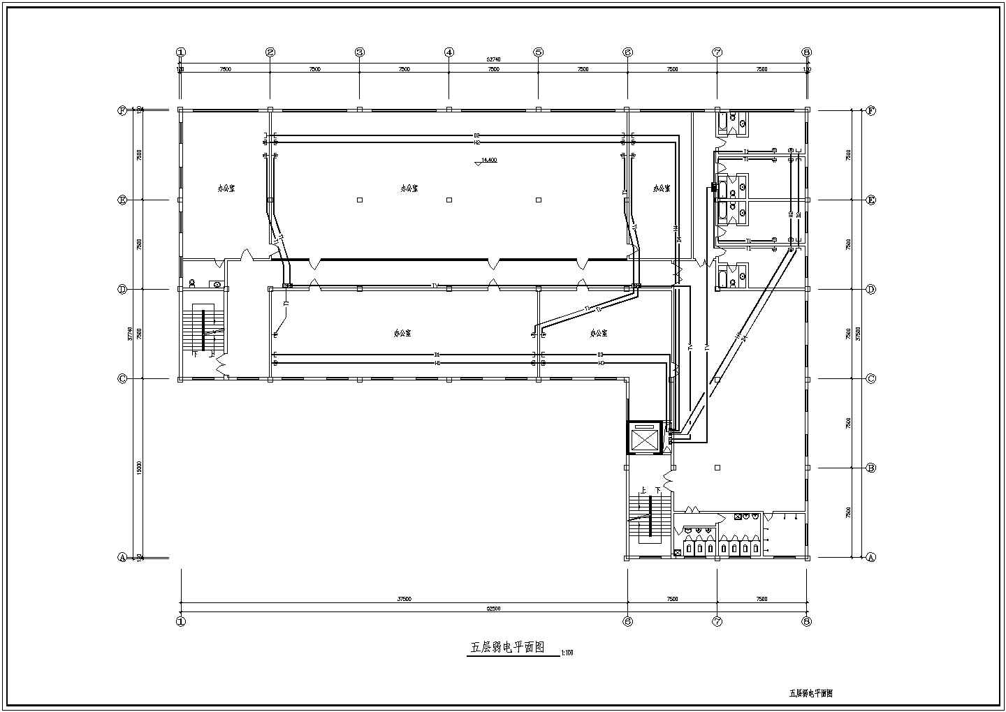 某制衣公司综合楼电气CAD平面布置参考图