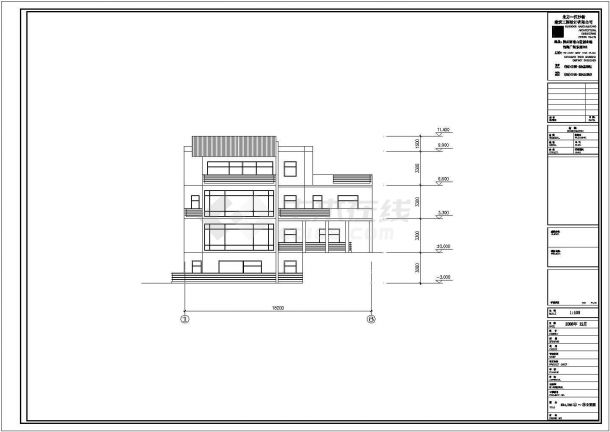 某地三层框架结构别墅建筑方案设计图-图二