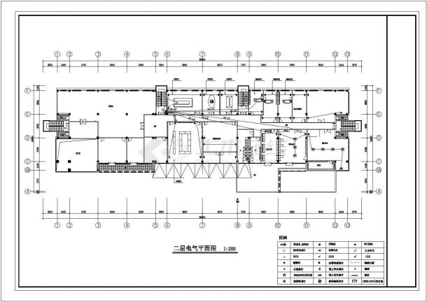长春市某地区三层综合楼电气施工CAD布置图-图二