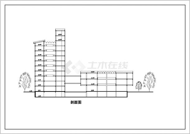 25219平方米综合楼建筑设计图-图二