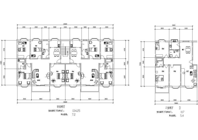 某地多种户型建筑cad方案设计图_图1