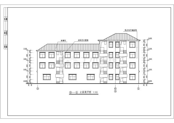 某金属制品厂框架结构综合楼建筑施工图-图二