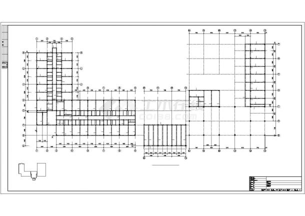 某框架酒店结构CAD布置图-图一