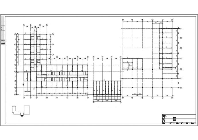 某框架酒店结构CAD布置图_图1