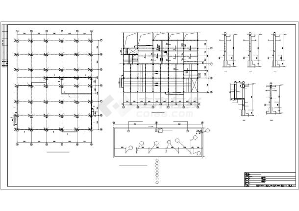 某框架酒店结构CAD布置图-图二