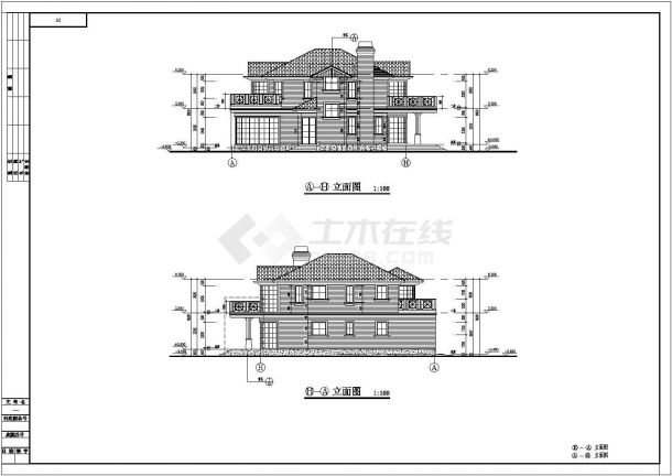 某小区两层框架结构物业管理用房建筑设计施工图-图一
