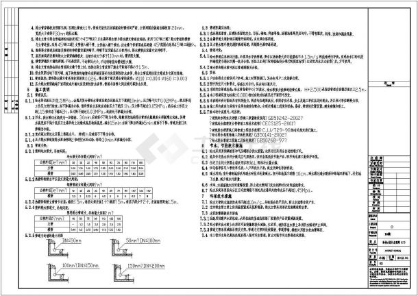 海南外语培训中心公寓给排水施工图-图二