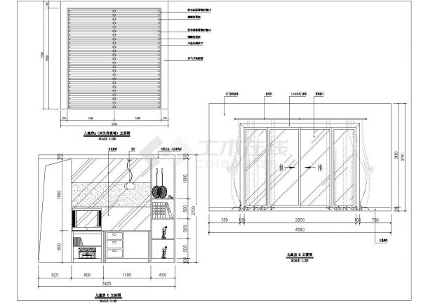 某楼房装修设计平立面图CAD-图一