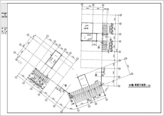 某城市高层住宅楼施工设计cad基础平面图 _图1