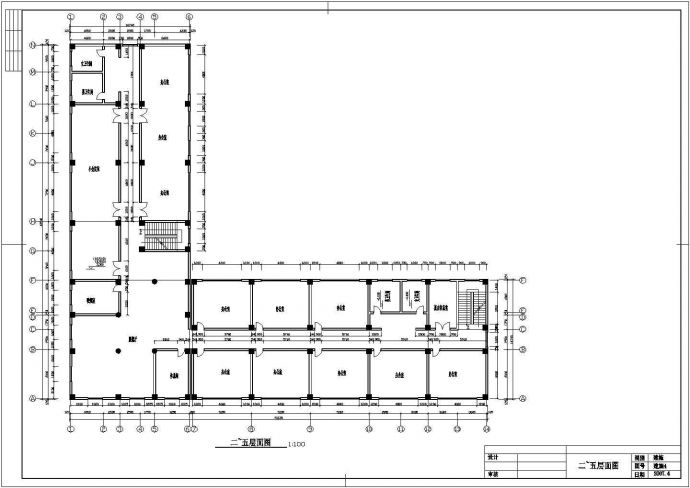某六层小型办公楼建筑方案设计CAD图_图1