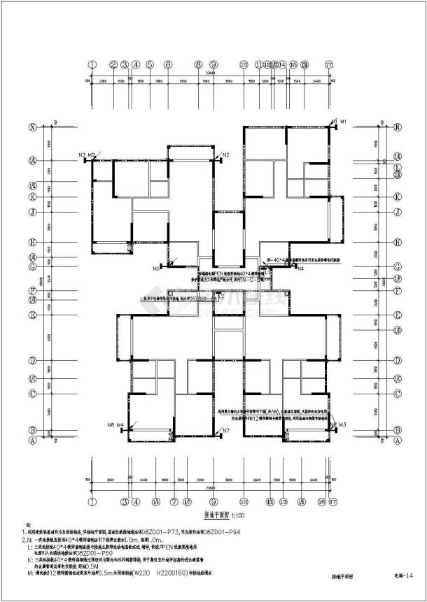 [当阳]十二层小区住宅楼电气施工图纸-图一