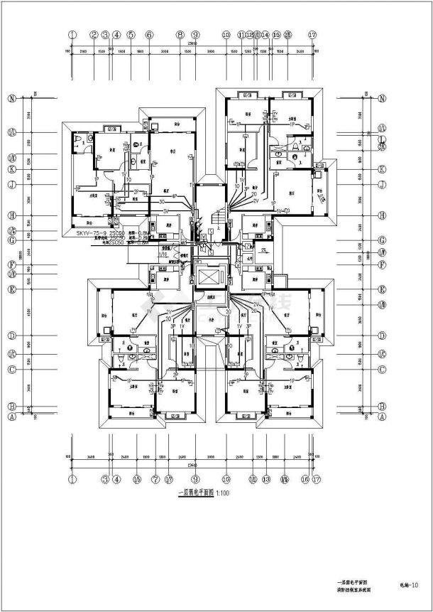 [当阳]十二层小区住宅楼电气施工图纸-图二