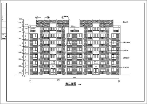 某地永丰花园住宅楼39栋建筑施工图（共12张）-图二